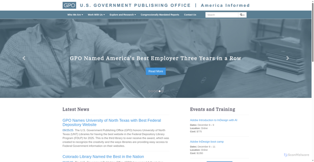 Security scan screenshot of https://www.gpo.gov/
