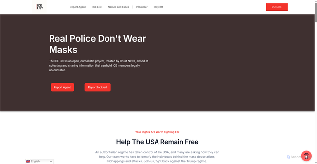 Security scan screenshot of https://icelist.is/