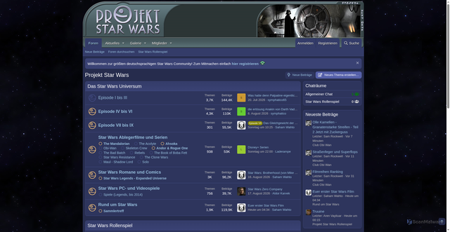 Security scan screenshot of https://projektstarwars.de