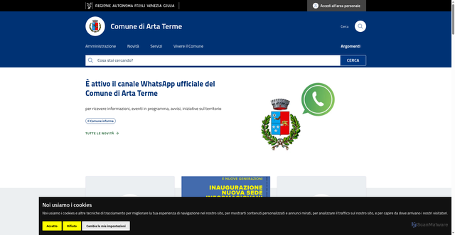 Security scan screenshot of https://www.comune.arta-terme.ud.it/