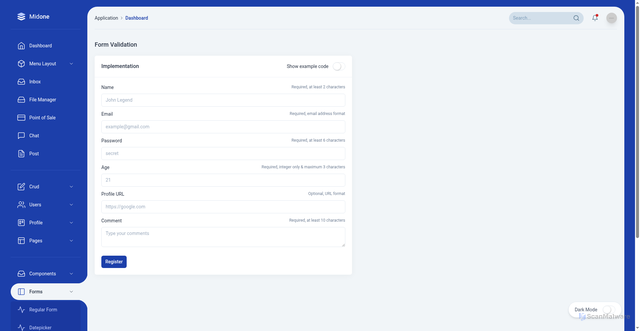Security scan screenshot of https://midone-template.pages.dev/side-menu-light-validation