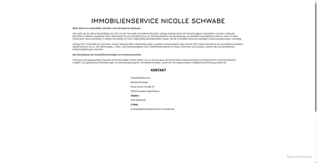 Security scan screenshot of http://immobilienservice-schwabe.de/