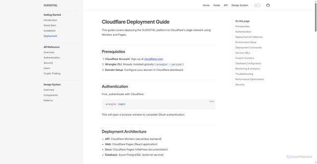 Security scan screenshot of https://sudigital-docs.pages.dev/deployment.html