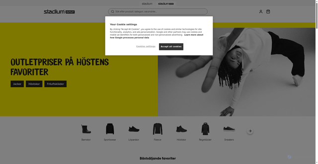 Security scan screenshot of https://stadiumoutlet.se