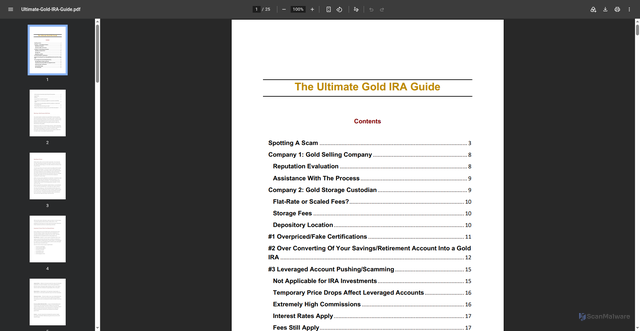 Security scan screenshot of https://ultimategoldiraguide.com/