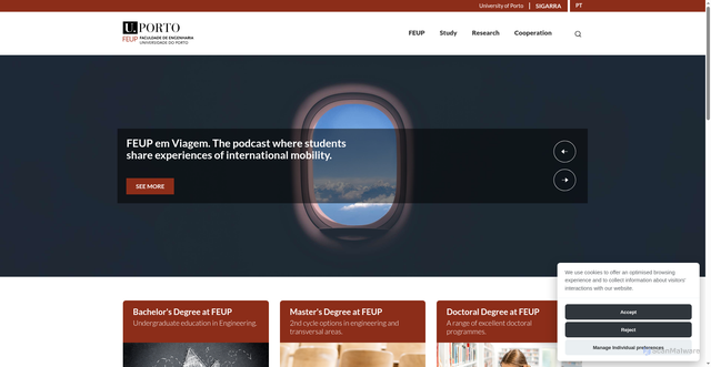 Security scan screenshot of https://web.fe.up.pt