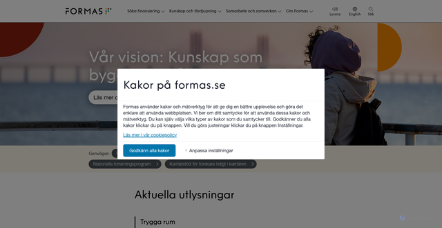 Security scan screenshot of https://formas.se/