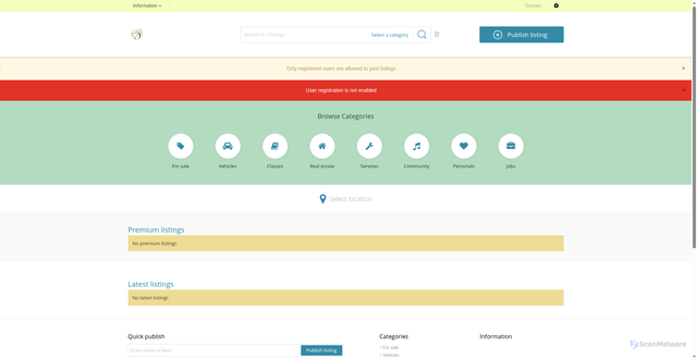 Security scan screenshot of https://marketplace.gomarketit.com/en/item/new/1