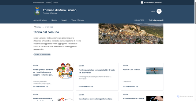 Security scan screenshot of https://www.murolucano.eu