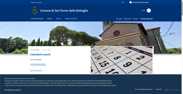 Security scan screenshot of https://www.comune.sanfermodellabattaglia.co.it/