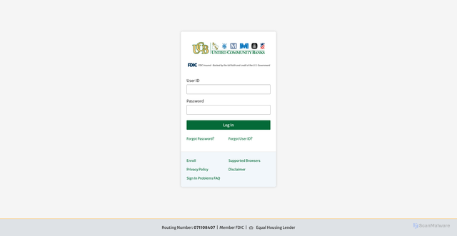 Security scan screenshot of https://secure.ucbbanks.com