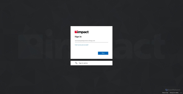 Security scan screenshot of https://impact-networking-inc.itglue.com