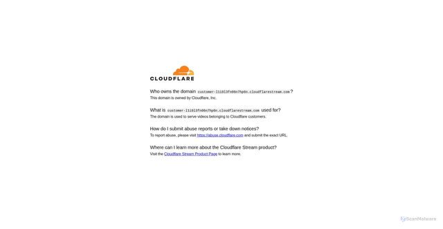 Security scan screenshot of https://customer-l1i0l3fn06n7hp6n.cloudflarestream.com