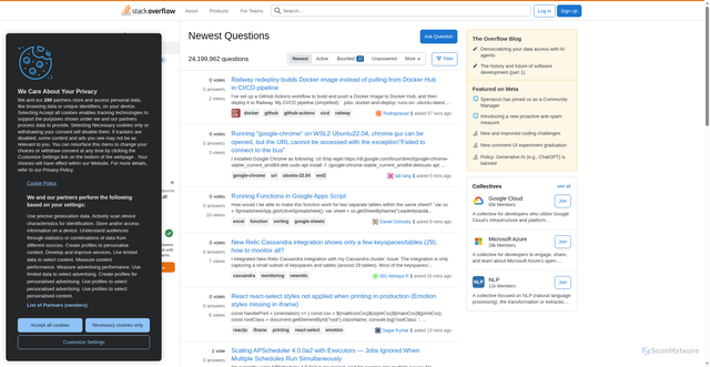 Security scan screenshot of https://stackoverflow.com/