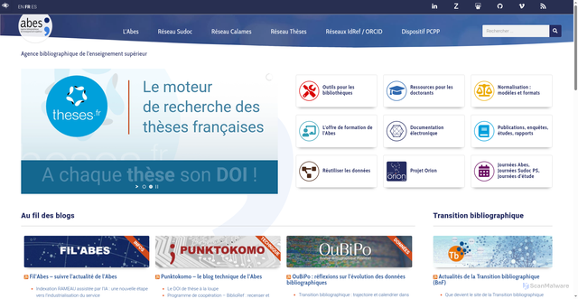 Security scan screenshot of https://abes.fr