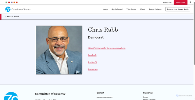 Security scan screenshot of https://seventy.org/2024-voter-guide/2024-voter-guide5/chris-rabb