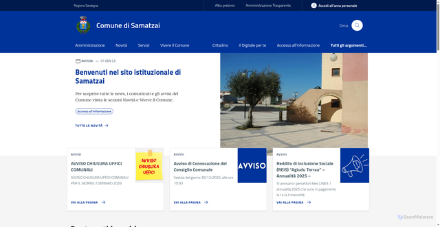 Security scan screenshot of https://www.comune.samatzai.su.it/