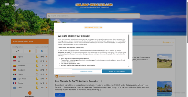 Security scan screenshot of https://holiday-weather.com