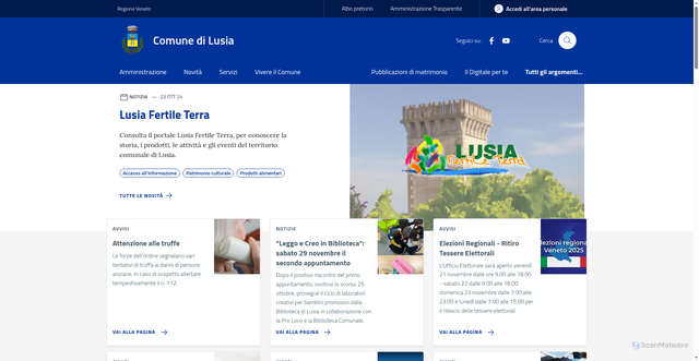 Security scan screenshot of https://www.comune.lusia.ro.it/