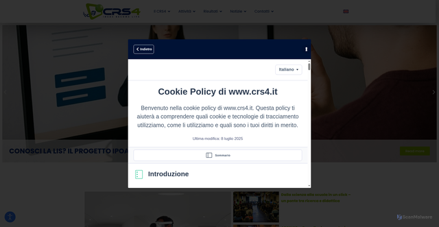 Security scan screenshot of https://www.crs4.it/