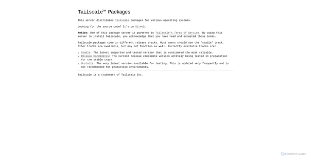 Security scan screenshot of https://dl.tailscale.com