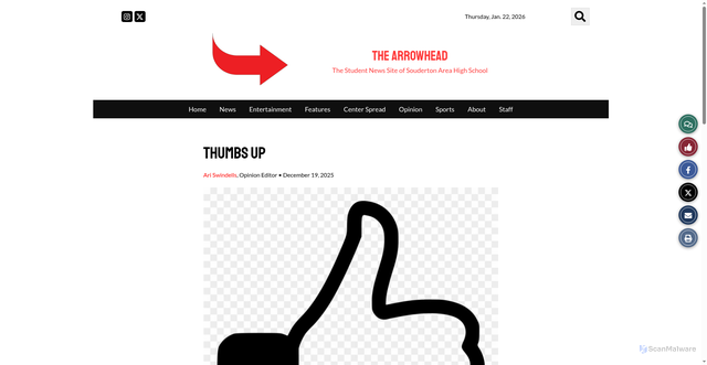 Security scan screenshot of https://thearrowheadonline.com/5569/opinion-no-photos/thumbs-up-7/