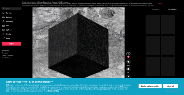 Security scan screenshot of https://vt.tiktok.com/ZS9c687pa/