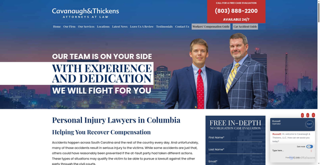 Security scan screenshot of https://www.ctlawsc.com/columbia/personal-injury/