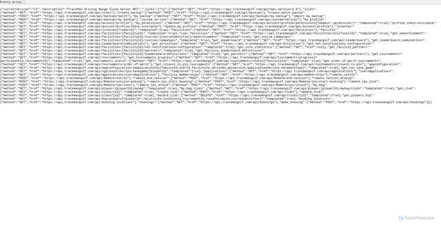 Security scan screenshot of https://api.trackmangolf.com
