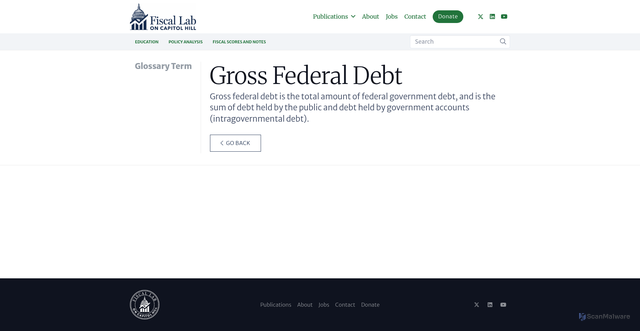 Security scan screenshot of https://fiscallab.org/glossary/gross-federal-debt/