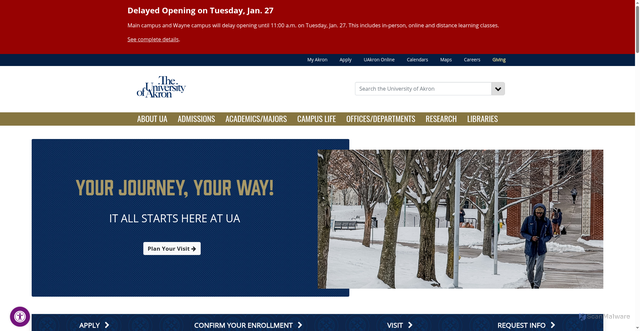 Security scan screenshot of https://www.uakron.edu/