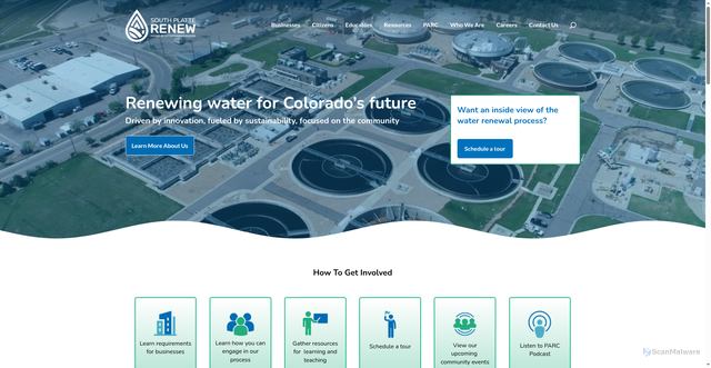 Security scan screenshot of https://southplatterenewco.gov/