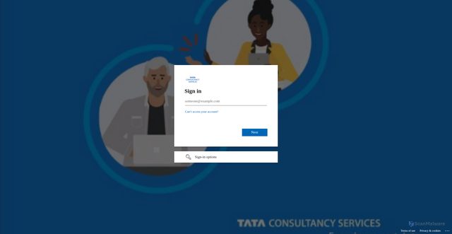 Security scan screenshot of https://tcscomprod-my.sharepoint.com