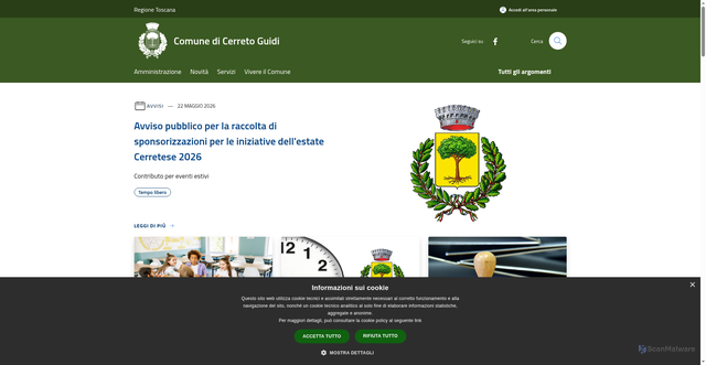 Security scan screenshot of https://www.comune.cerreto-guidi.fi.it