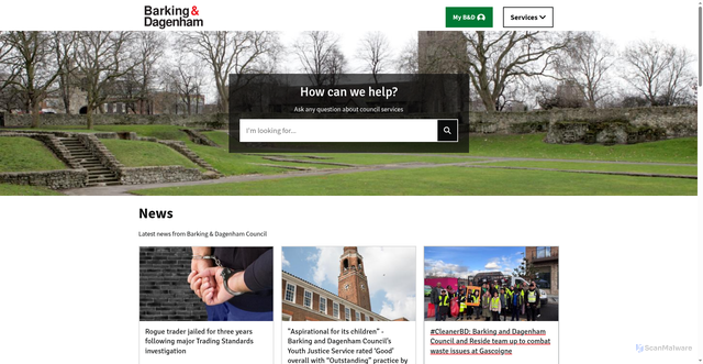 Security scan screenshot of https://www.lbbd.gov.uk:443/