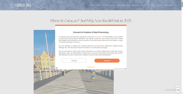 Security scan screenshot of https://mangotreetravel.com/where-is-curacao/