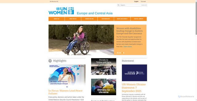 Security scan screenshot of https://eca.unwomen.org/en
