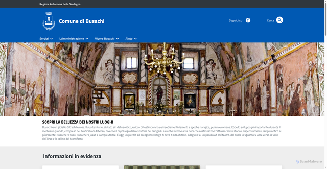 Security scan screenshot of https://www.comune.busachi.or.it/index.php