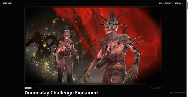 Security scan screenshot of https://thewalkingdeadnomansland.com/news/doomsday-challenge-explained