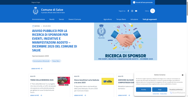 Security scan screenshot of https://comune.salve.le.it/