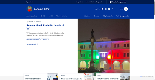 Security scan screenshot of https://www.comune.vo.pd.it/