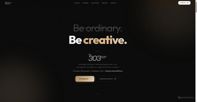 Security scan screenshot of http://the303studio.com/