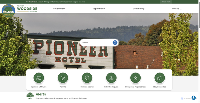 Security scan screenshot of https://woodsideca.gov/