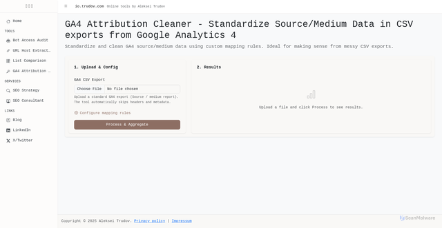 Security scan screenshot of https://io-av7.pages.dev/tools/ga4-attribution-cleaner/