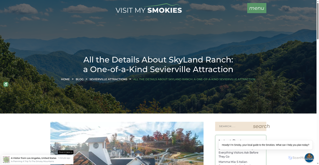 Security scan screenshot of https://www.visitmysmokies.com/blog/attractions-sevierville/skyland-ranch-sevierville-attraction/