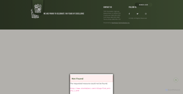Security scan screenshot of https://www.stockdalecc.com/c/blogs/find_entry?p_l_id=0