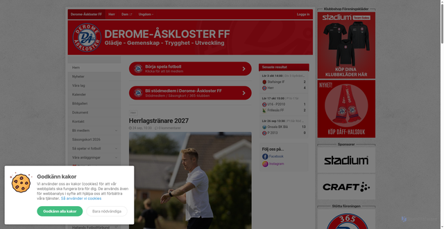 Security scan screenshot of https://deromeaskloster.se