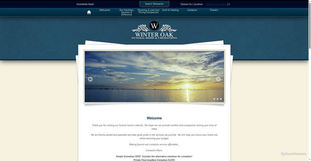 Security scan screenshot of https://winteroakfuneralhome.com/