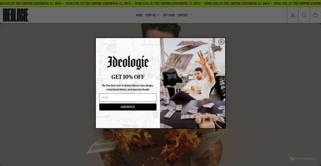 Security scan screenshot of https://ideologie.shop/?srsltid=AfmBOoq5MsQStNUMJFknr9_5RZZFKVMjNrJIjxihWKcQJKRkdALD0o5W