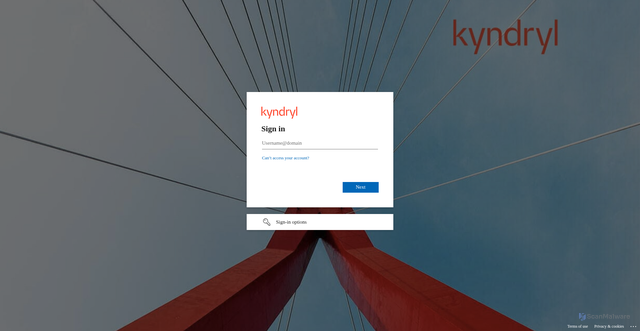 Security scan screenshot of https://kyndrylde.sharepoint.com